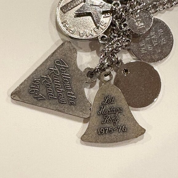 1970s Beta Sigma Phi loaded charm bracelet - Picture 3 of 7